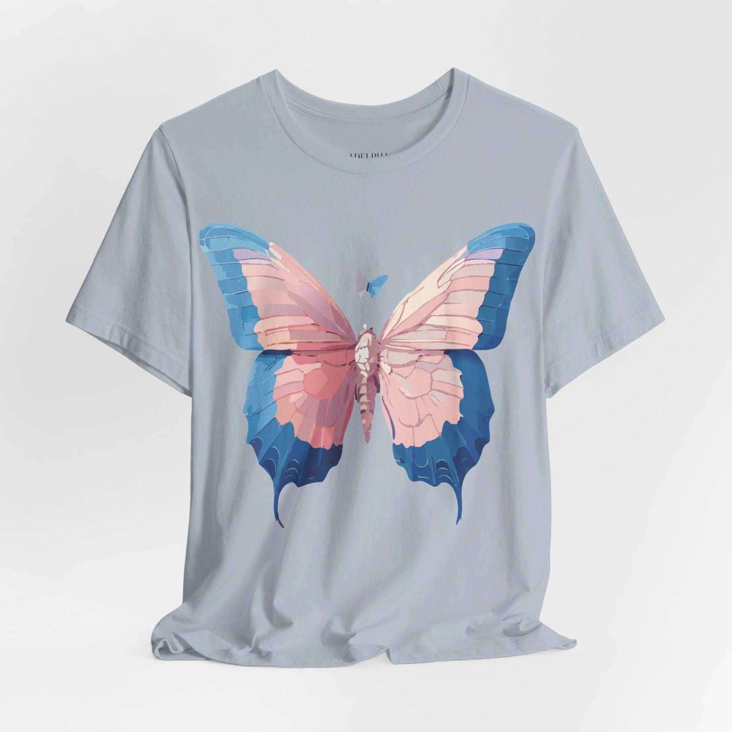 Natural Cotton Tee Shirt with Butterfly