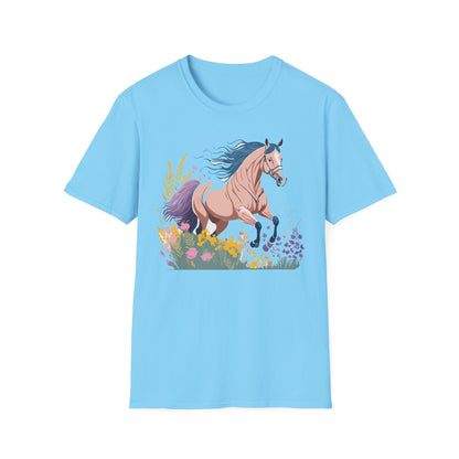 Unisex Horse Shirt With Animal Design Gildan Softstyle 64000 Tee
