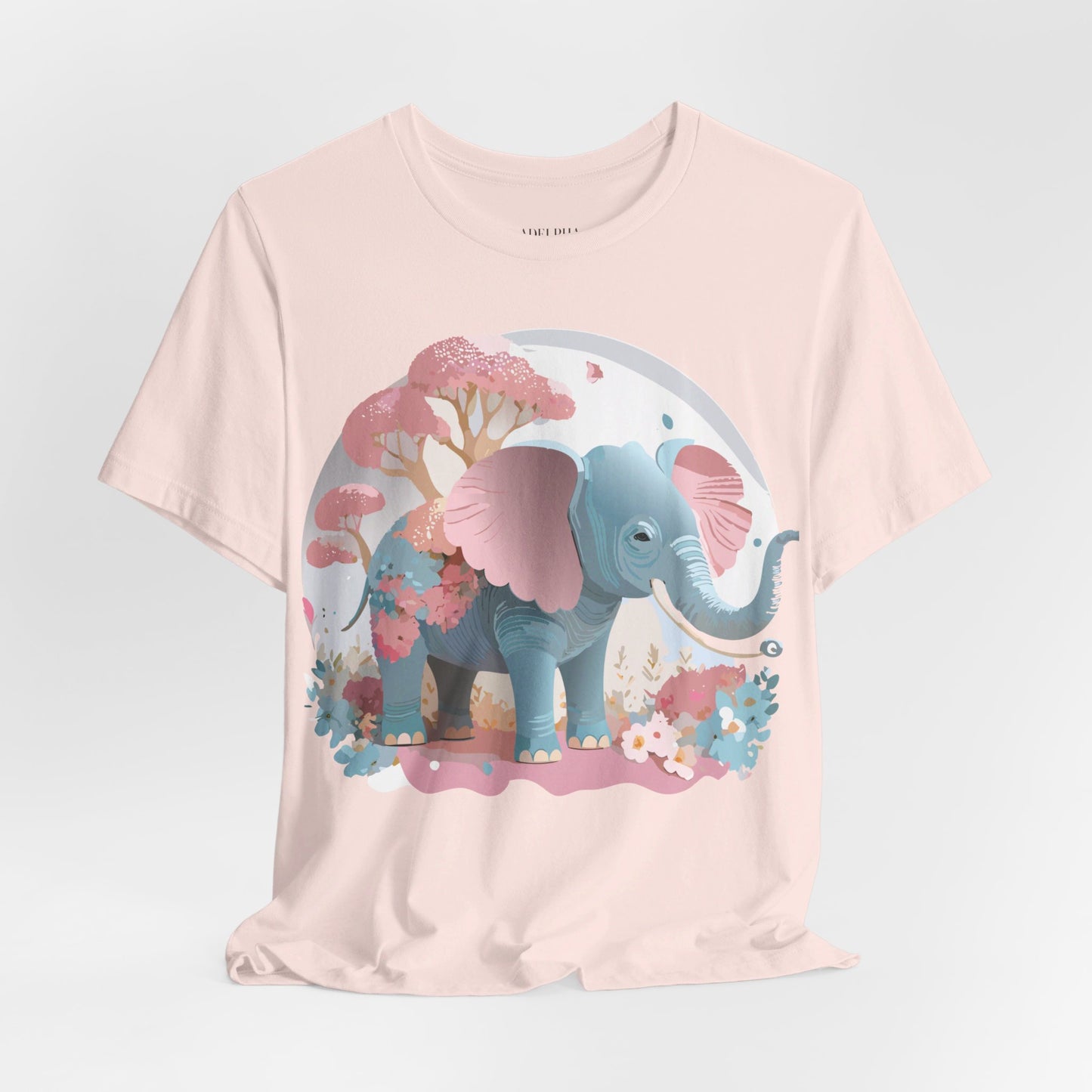 Natural Cotton Tee Shirt with Elephant