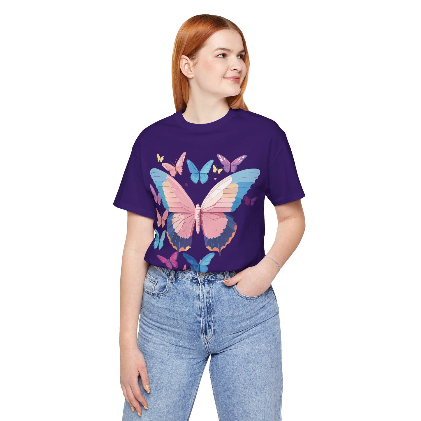 T-Shirt aus natürlicher Baumwolle mit Schmetterling