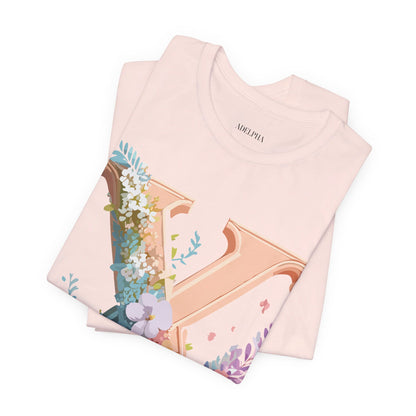 Natural Cotton Tee Shirt - Letters Collection - X Printify