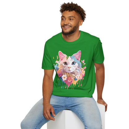 Cat Shirt Unisex Softstyle Tee 100 Percent Ring Spun Cotton Kitten Tee