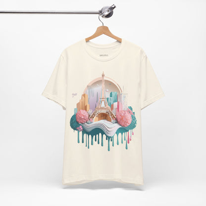 Natural Cotton Tee Shirt - Beautiful Places Collection - Paris Printify
