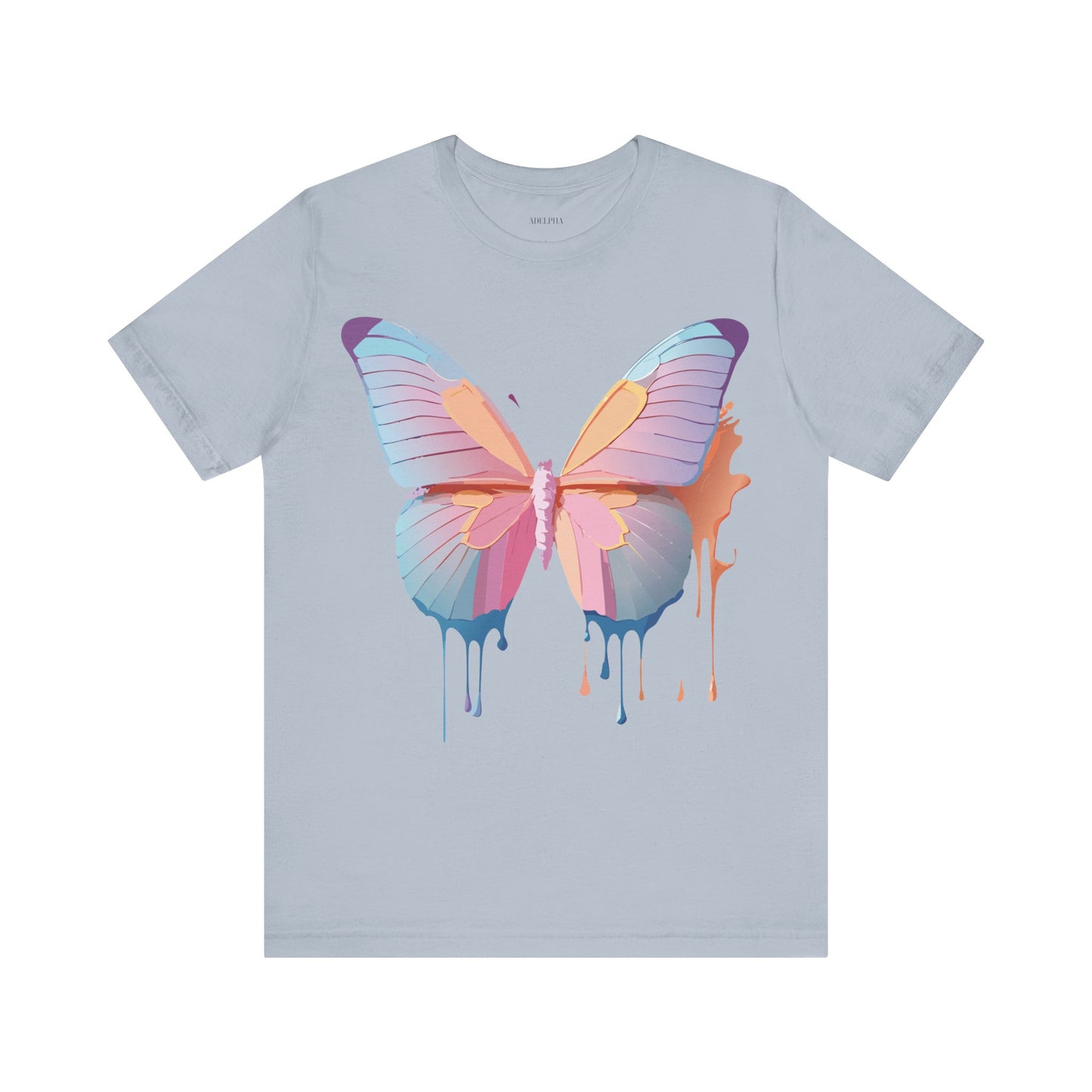 Natural Cotton Tee Shirt with Butterfly