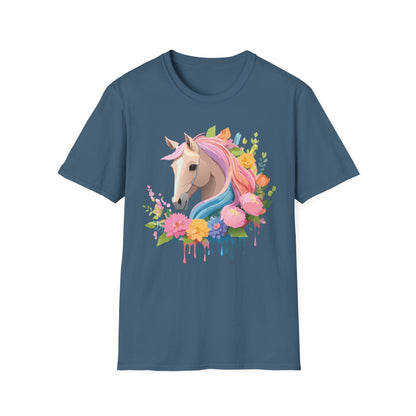 Unisex Horse Shirt Soft Cotton Tee With Animal Artwork Gildan Softstyle