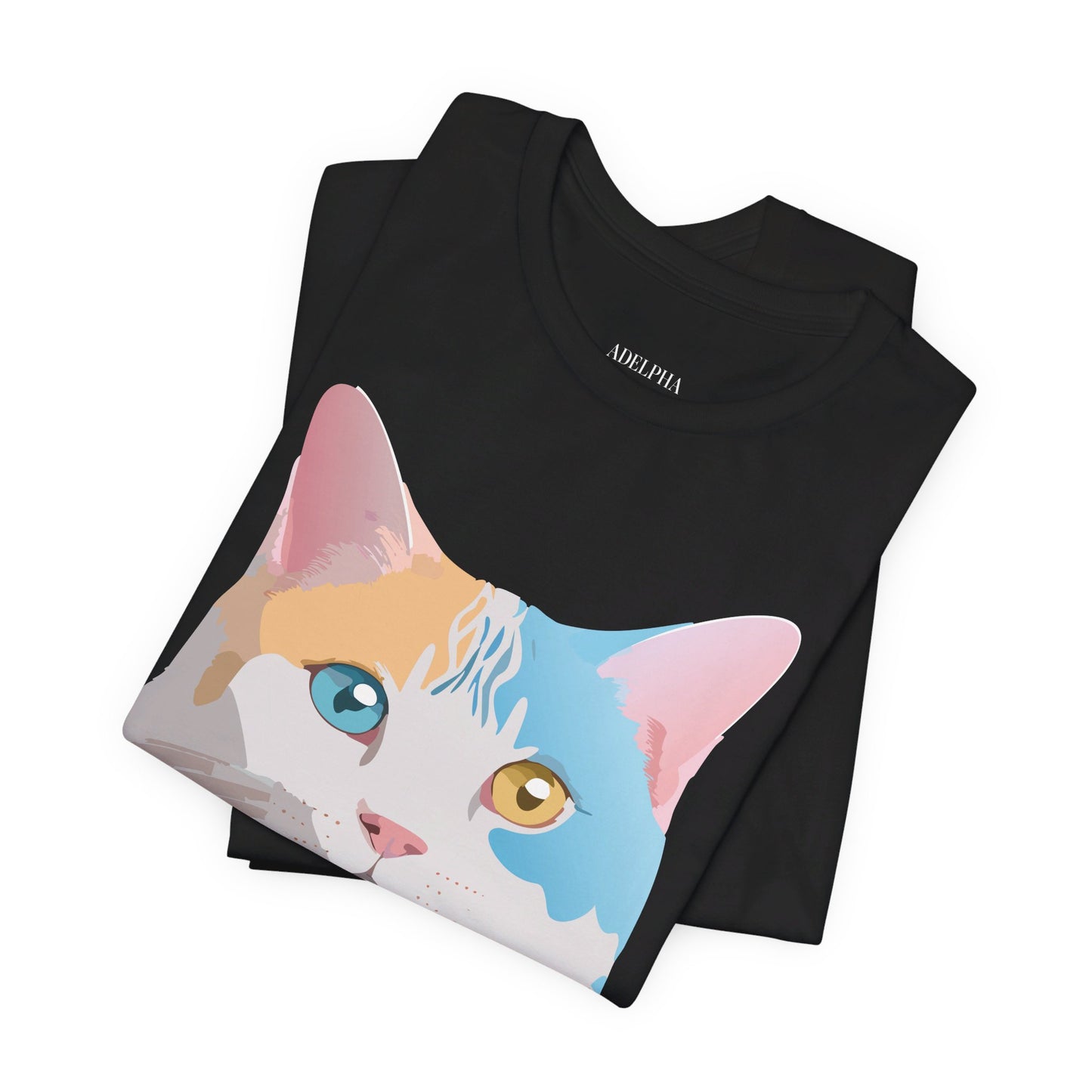 Natural Cotton Tee Shirt with Cat