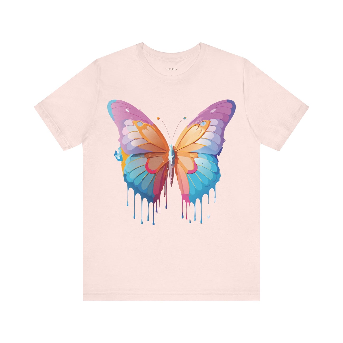 Natural Cotton Tee Shirt with Butterfly