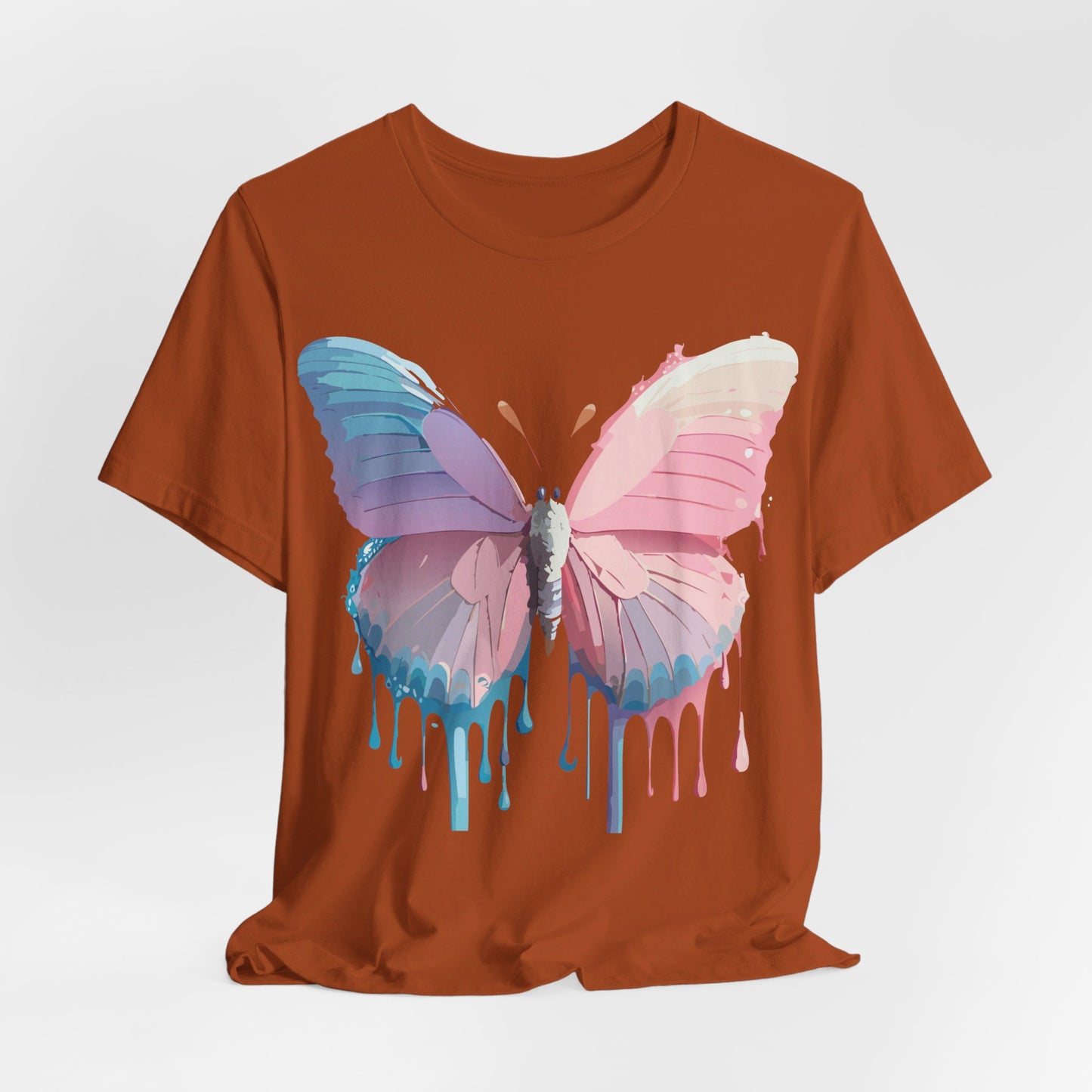 Natural Cotton Tee Shirt with Butterfly