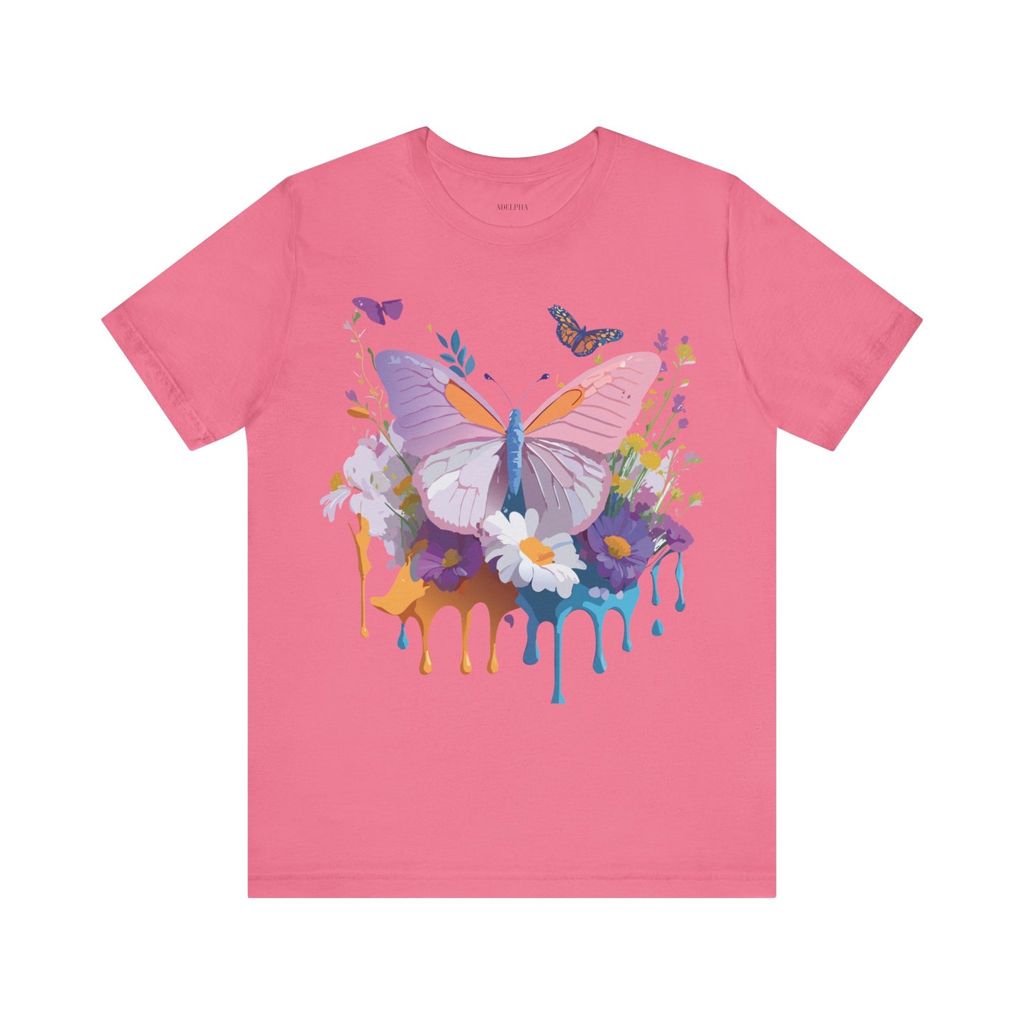 Natural Cotton Tee Shirt with Butterfly