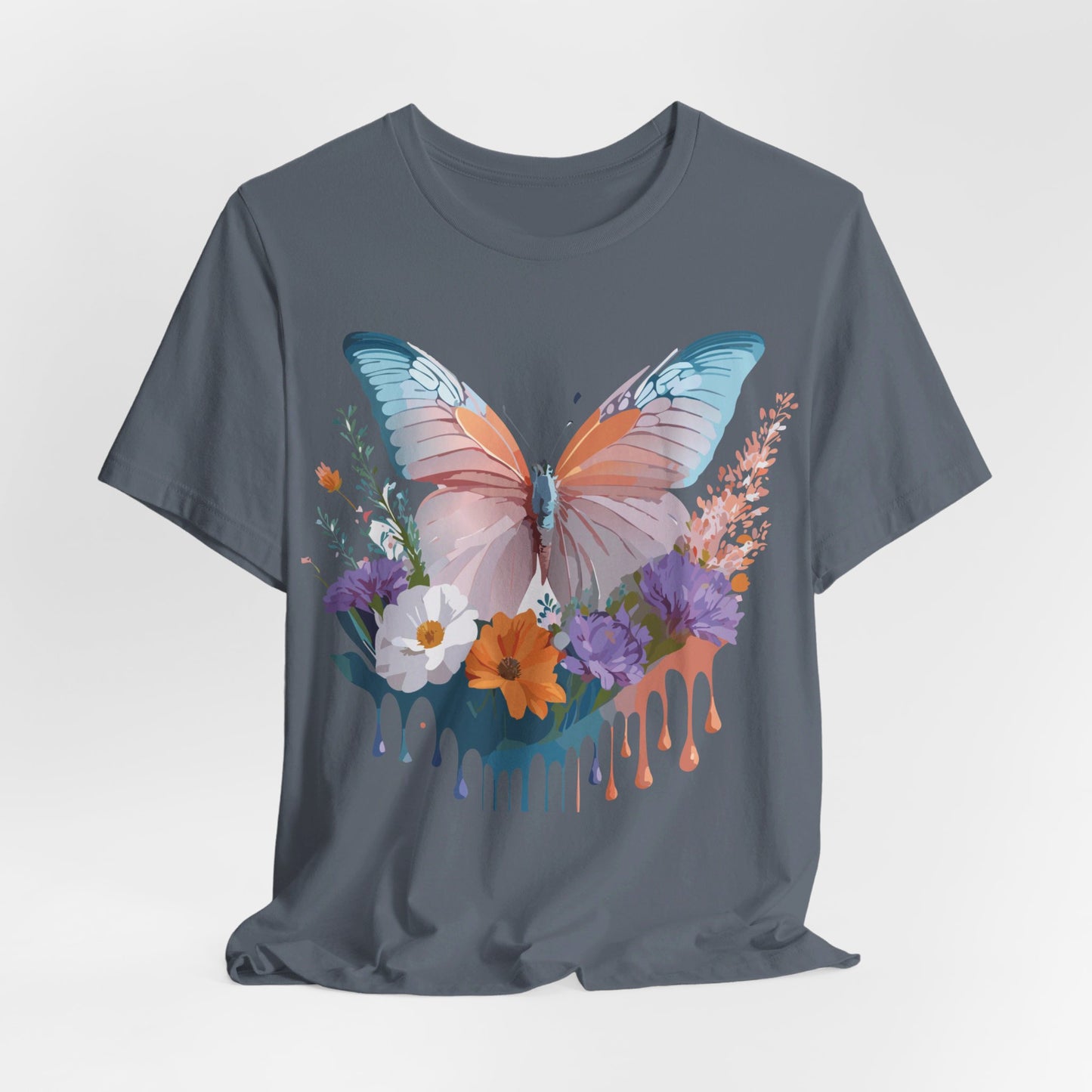 T-Shirt aus natürlicher Baumwolle mit Schmetterling