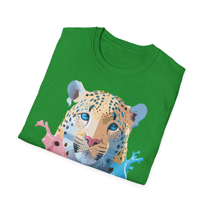 Unisex Cheetah Print Gildan Softstyle 64000 Short Sleeve T Shirt