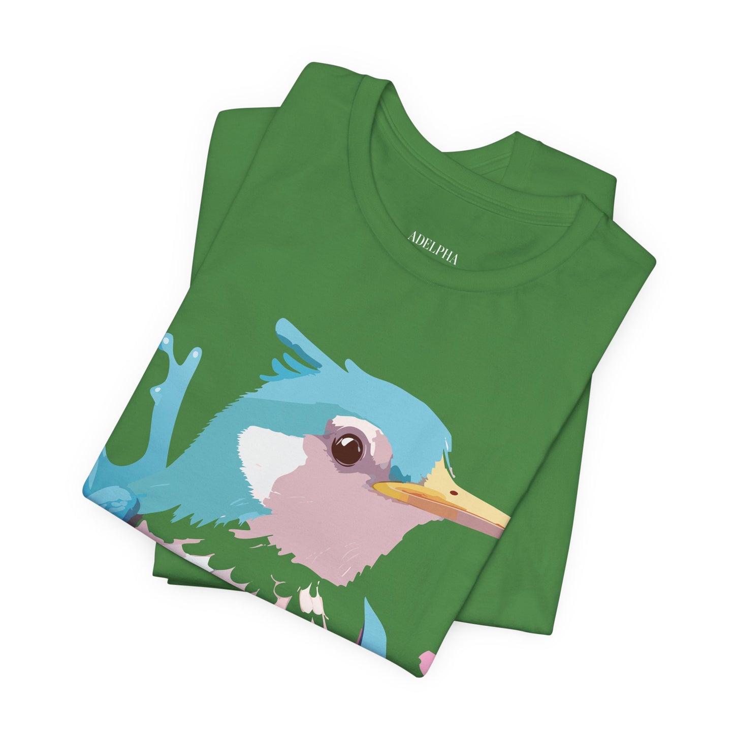 Natural Cotton Tee Shirt with Bird