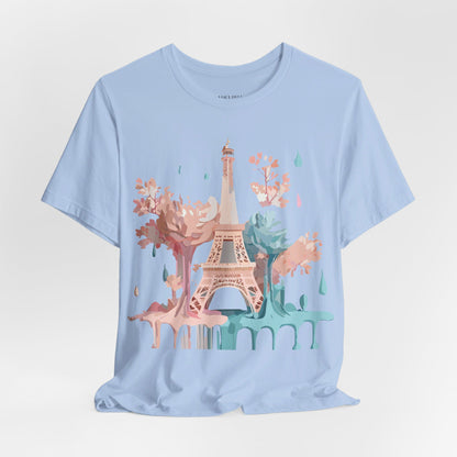 Natural Cotton Tee Shirt - Beautiful Places Collection - Paris Printify