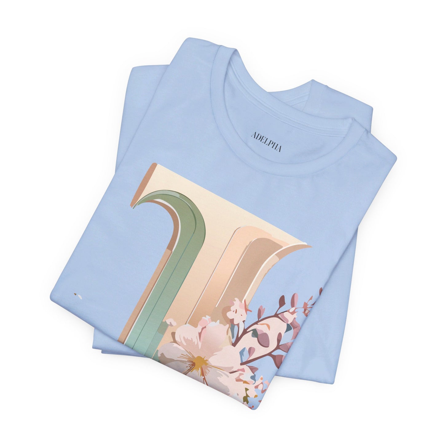 Natural Cotton Tee Shirt - Letters Collection - J