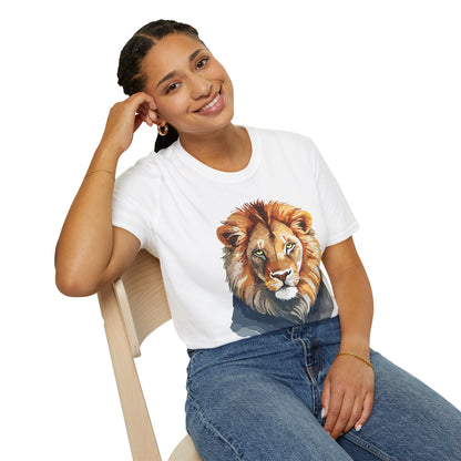 Lion Shirt Unisex Animal Tee Gildan Softstyle 64000 100 Percent Ring Spun Cotton