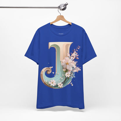 Natural Cotton Tee Shirt - Letters Collection - J Printify