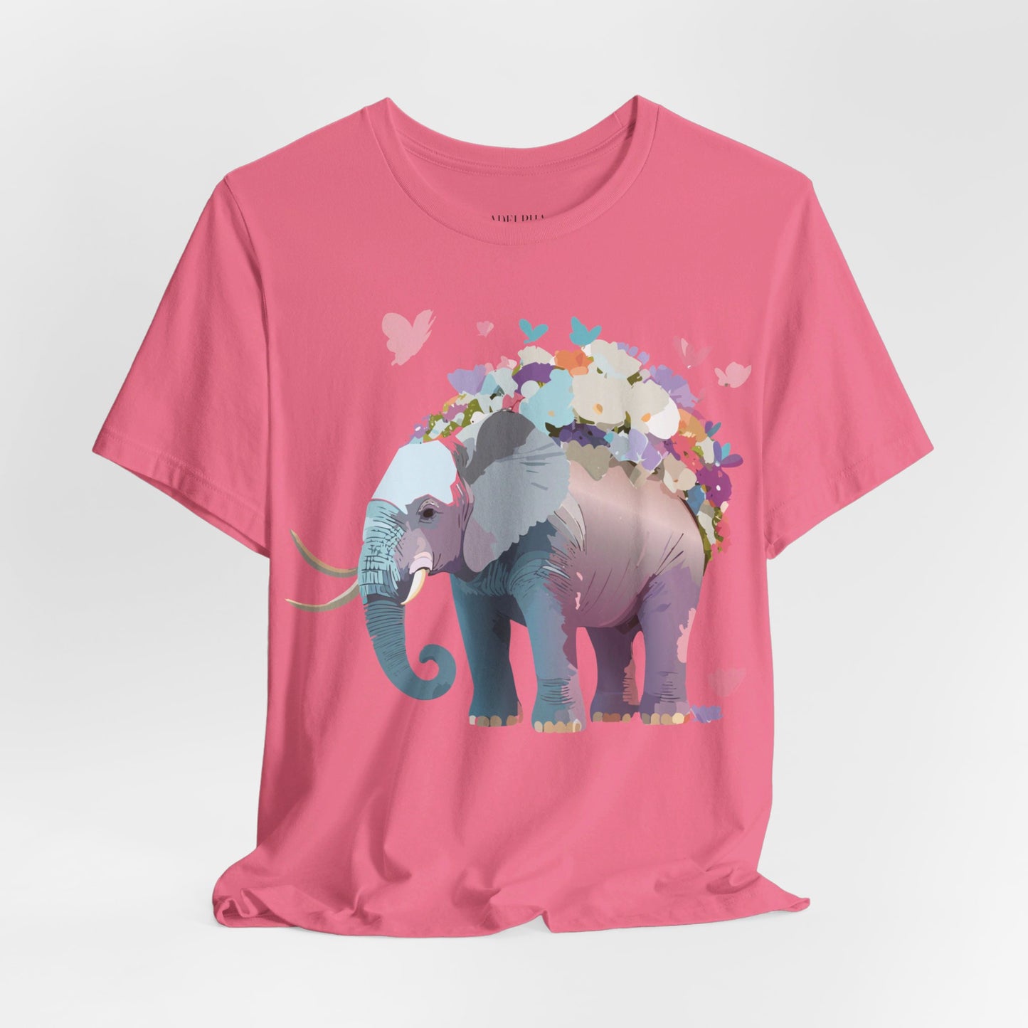 T-shirt en coton naturel avec motif éléphant