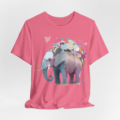 Natural Cotton Tee Shirt with Elephant Printify