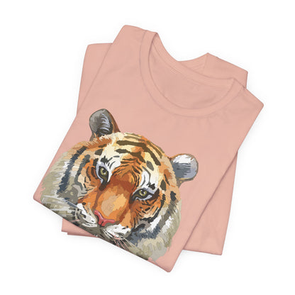 Wild Tiger Face Graphic T-Shirt Unisex Cotton Animal Design Wildlife Tee 1