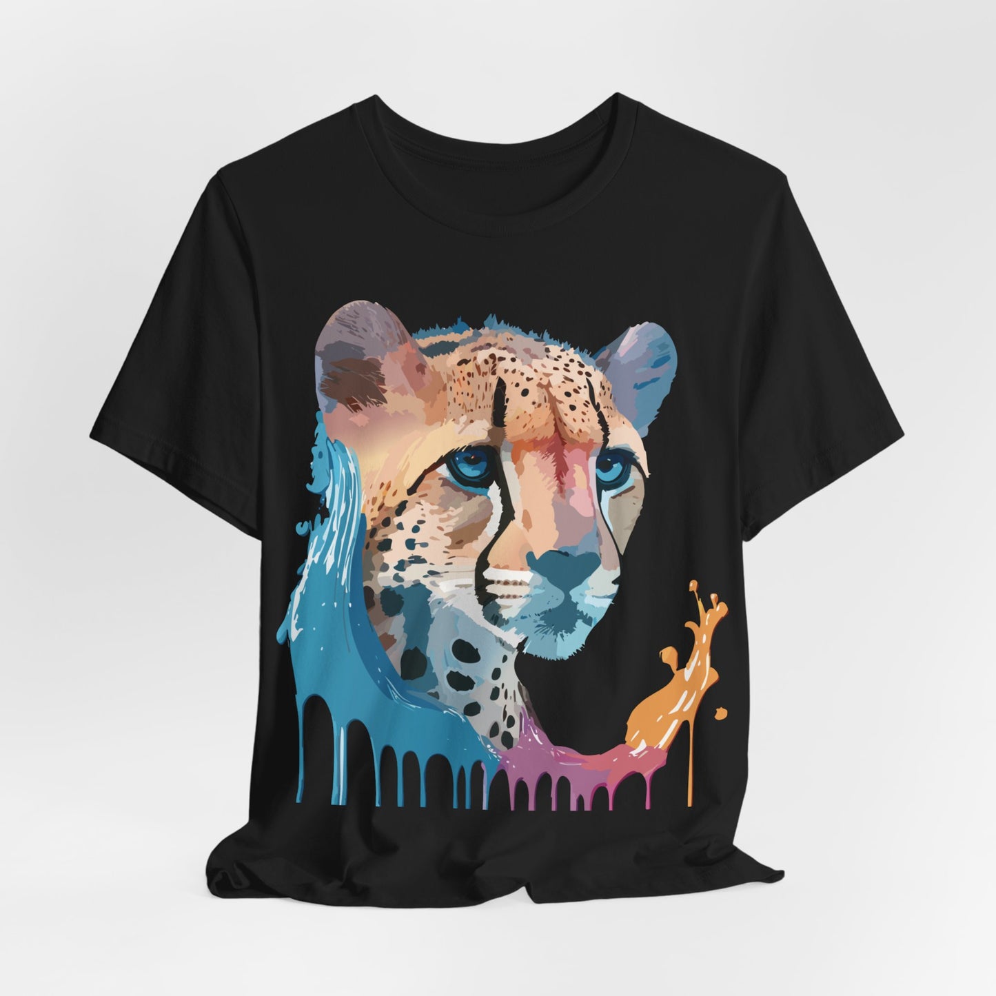 Natural Cotton Tee Shirt with Cheetah