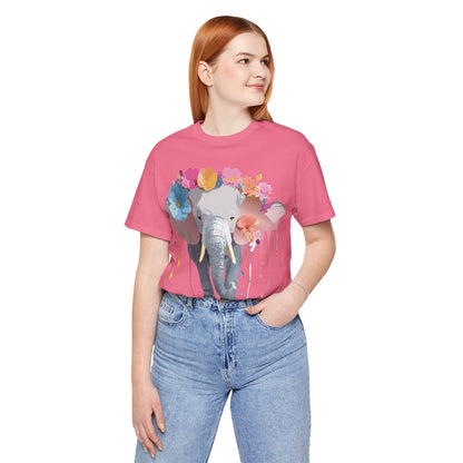 Natural Cotton Tee Shirt with Elephant Printify