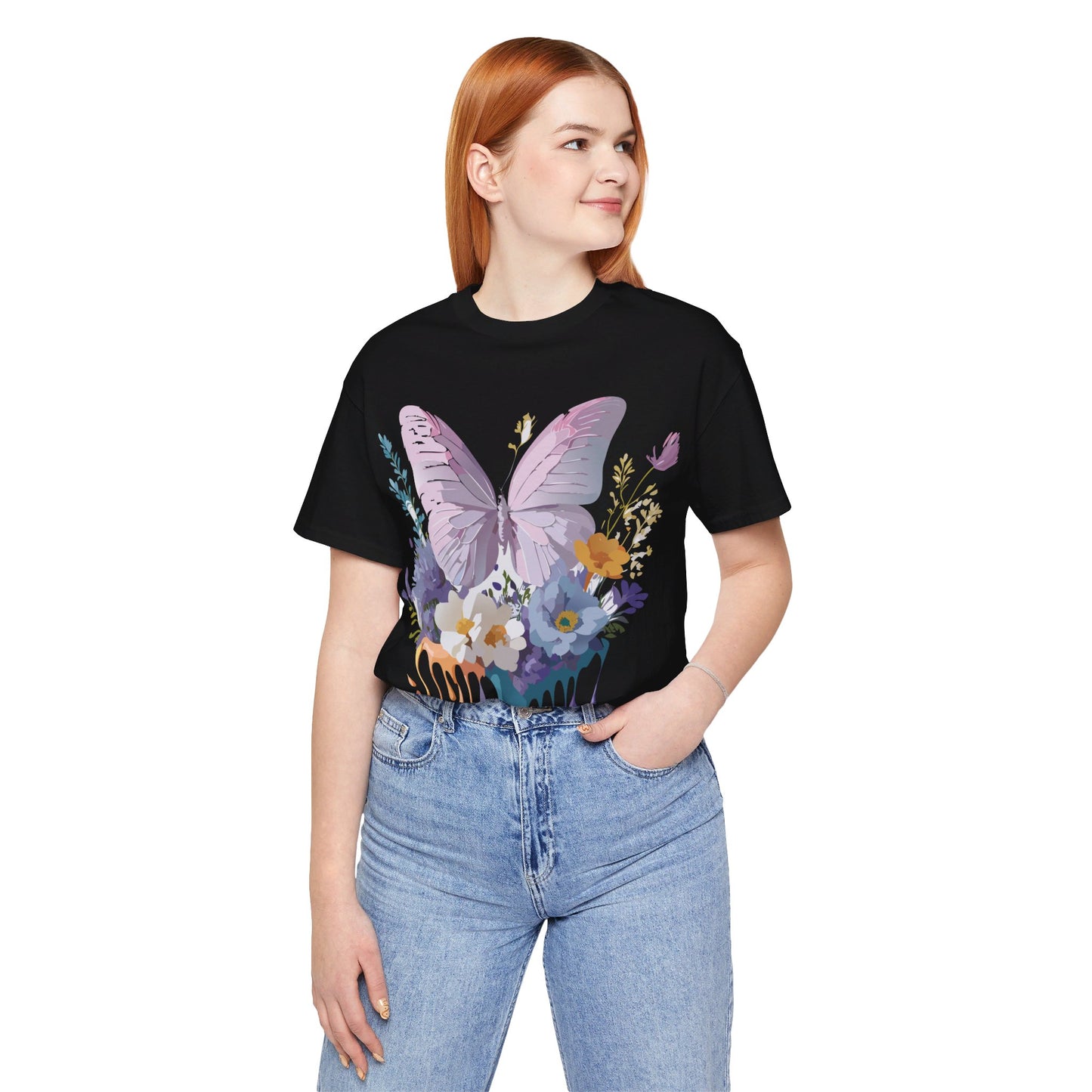 T-shirt en coton naturel avec papillon