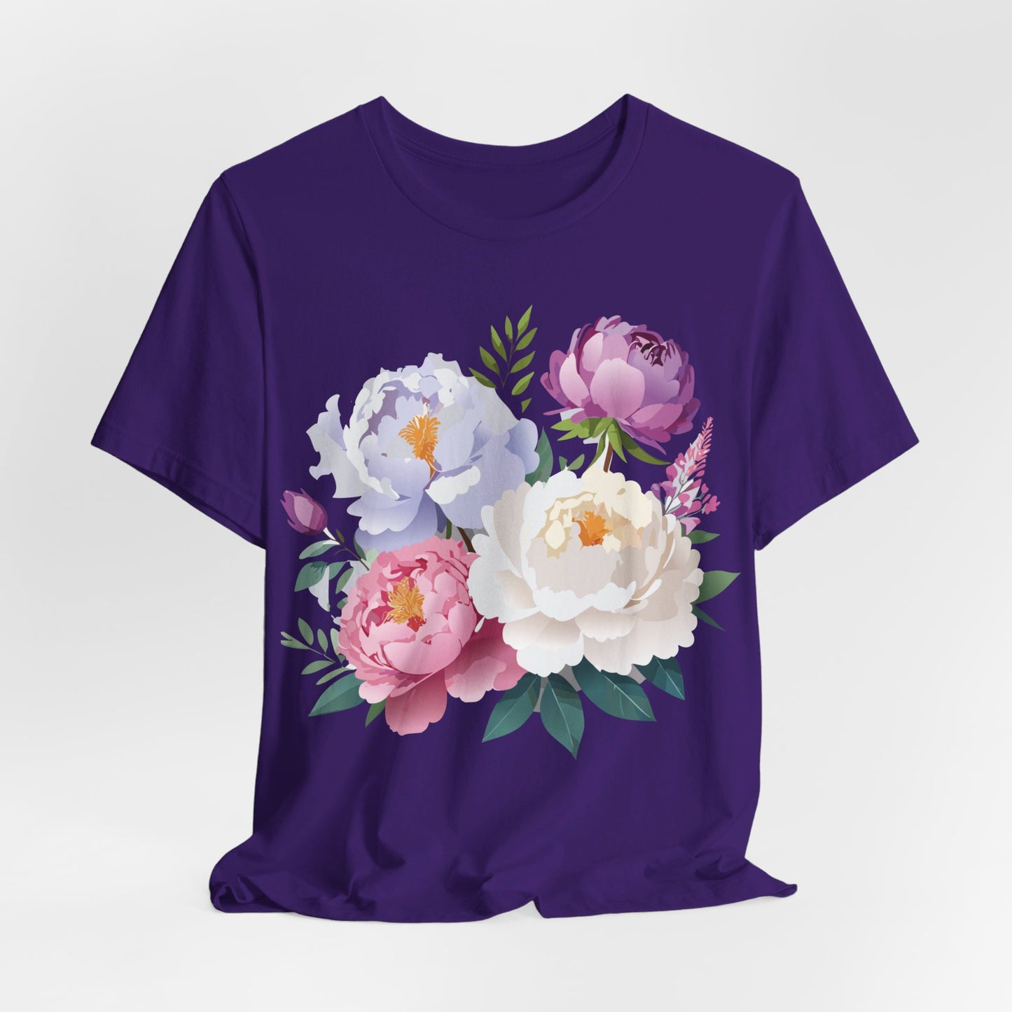 T-shirt en coton naturel avec fleurs