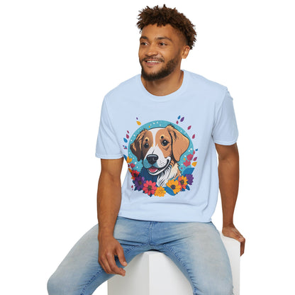 Unisex Dog Shirt Animal Print Tee Gildan Softstyle 64000 Cotton