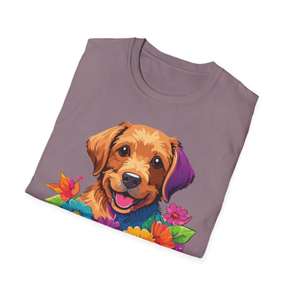 Unisex Dog Shirt With Animals Tee Softstyle Gildan 64000 Comfort Fit