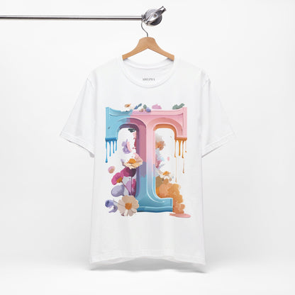 Natural Cotton Tee Shirt - Letters Collection - T Printify