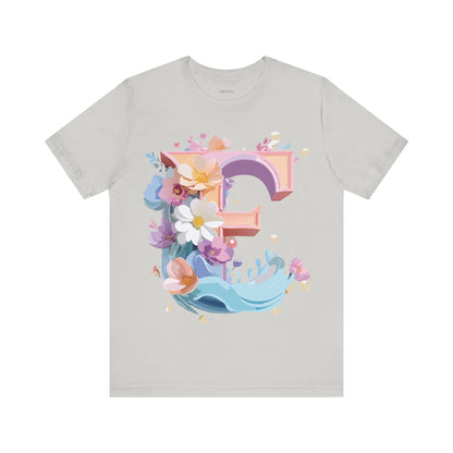 Natural Cotton Tee Shirt - Letters Collection - E Printify