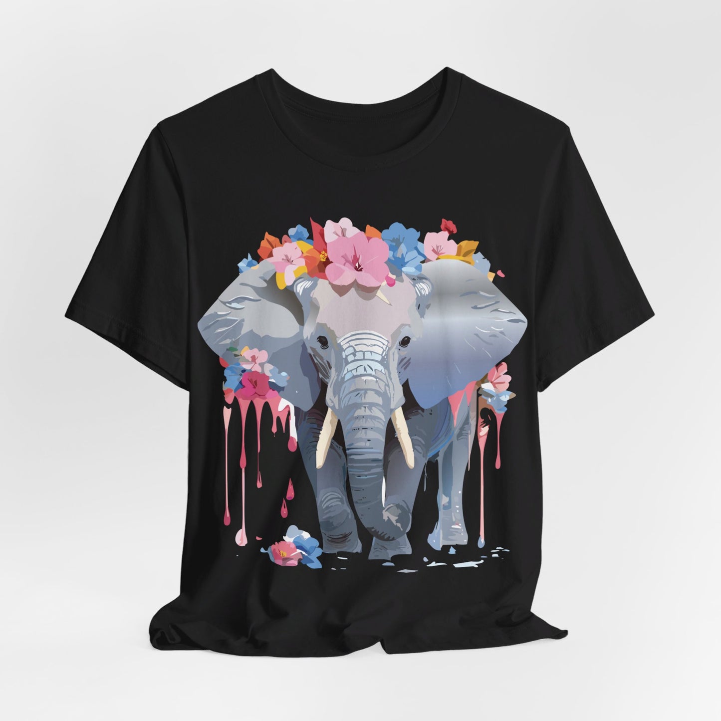 T-shirt en coton naturel avec motif éléphant