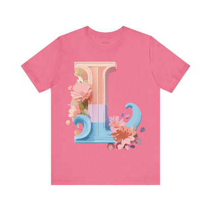 Natural Cotton Tee Shirt - Letters Collection - L Printify