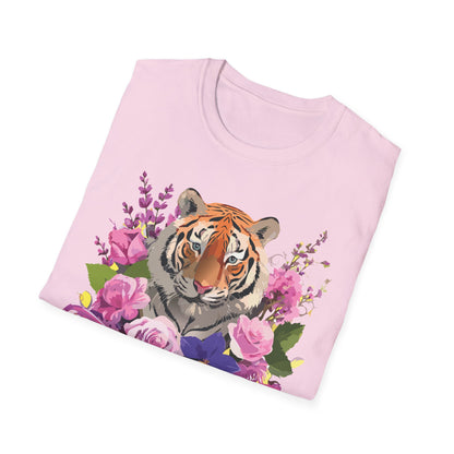 Tiger Print Shirt Unisex Animal Tee Softstyle Gildan 64000 Cotton