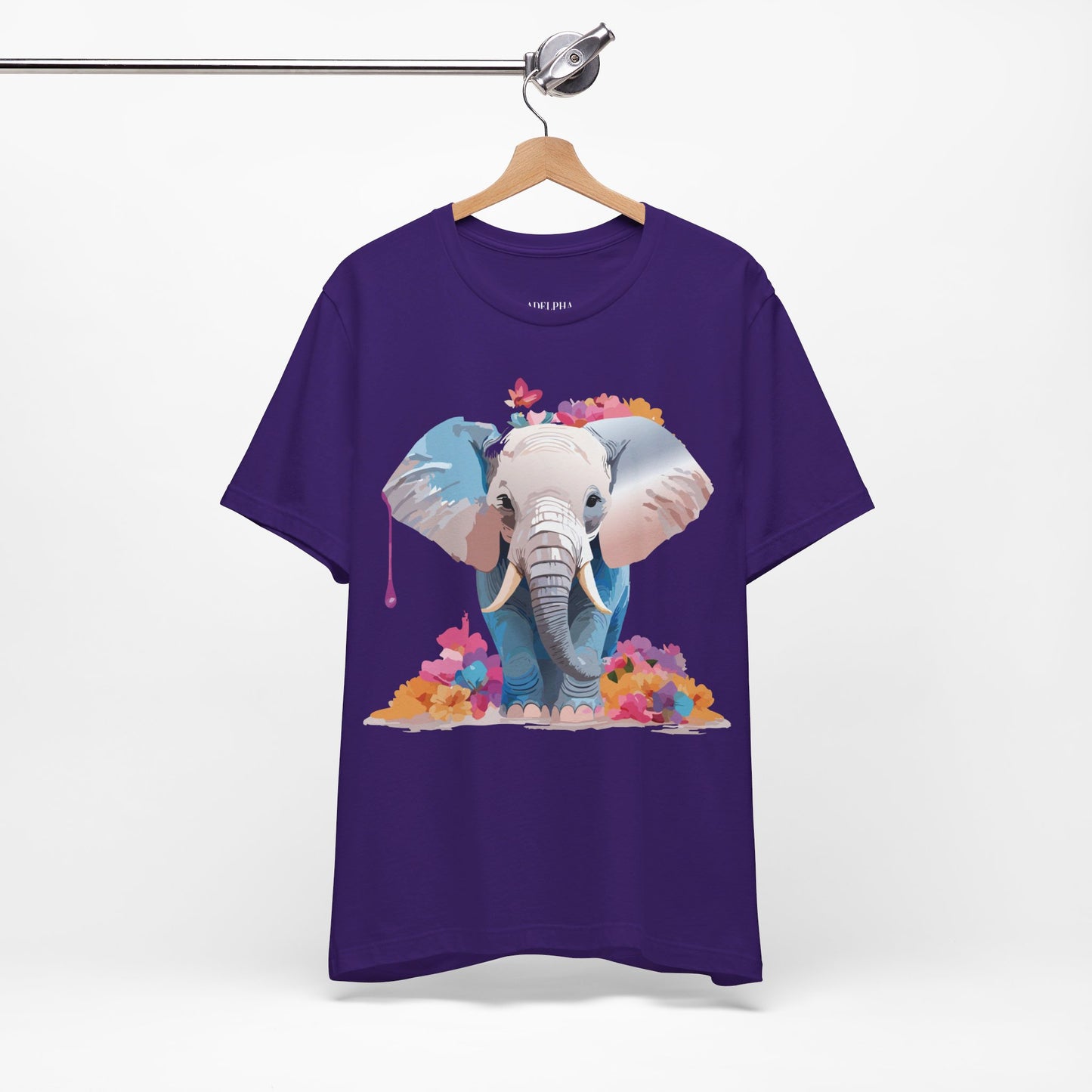 T-shirt en coton naturel avec motif éléphant