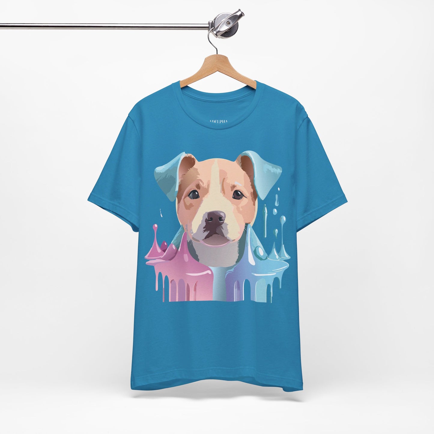 Natural Cotton Tee Shirt with Dog