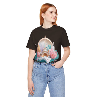 Natural Cotton Tee Shirt - Beautiful Places Collection - Paris Printify
