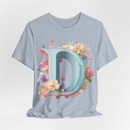 Natural Cotton Tee Shirt - Letters Collection - D Printify