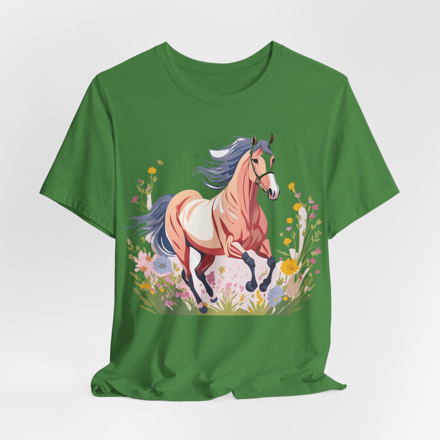 Natural Cotton Tee Shirt with Horse