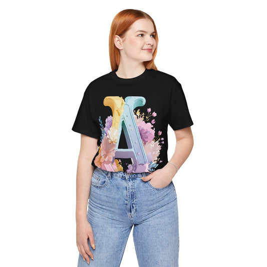 Natural Cotton Tee Shirt - Letters Collection - A Printify