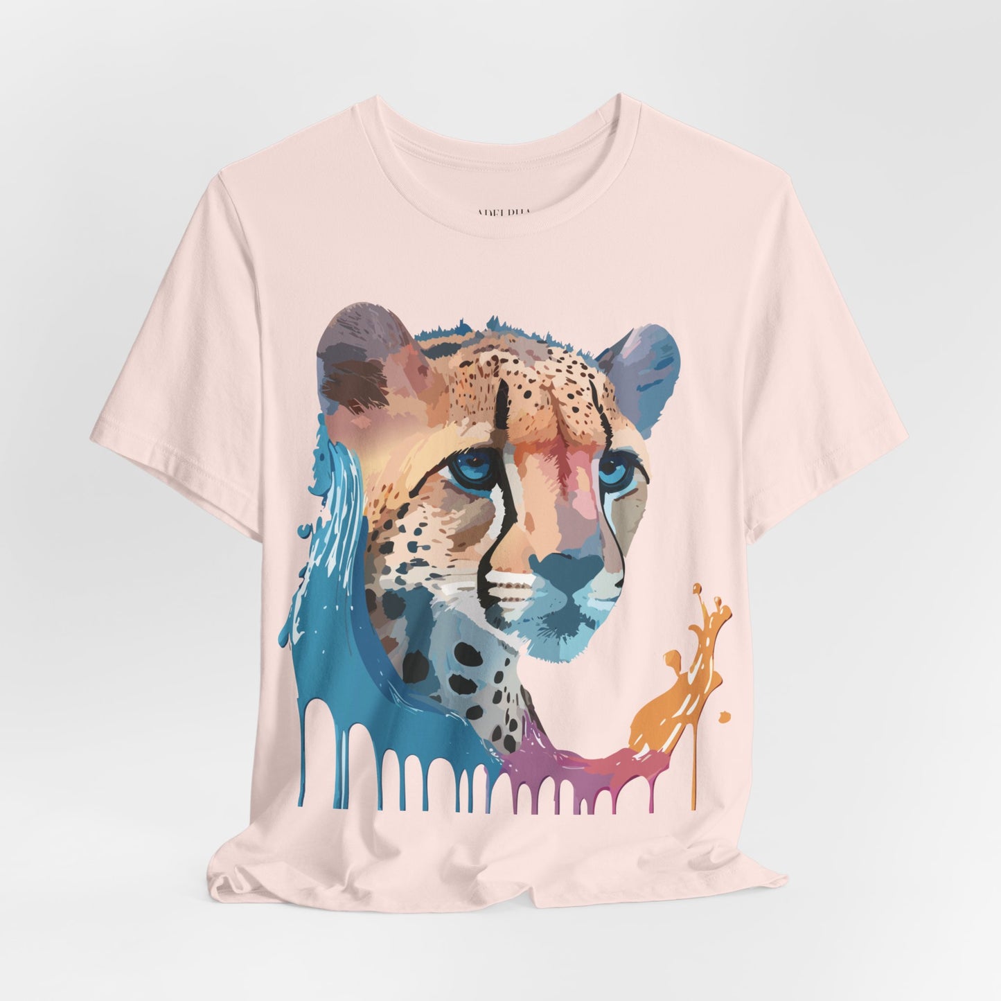 Natural Cotton Tee Shirt with Cheetah