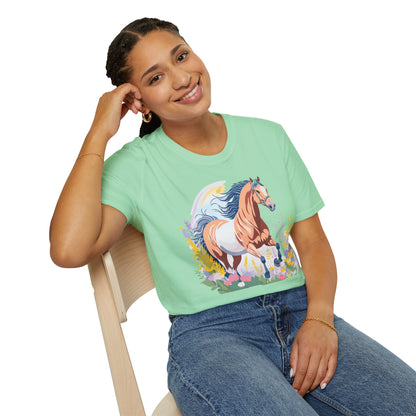 Horse Shirt Unisex Gildan Softstyle Tee 100 Ring Spun Cotton