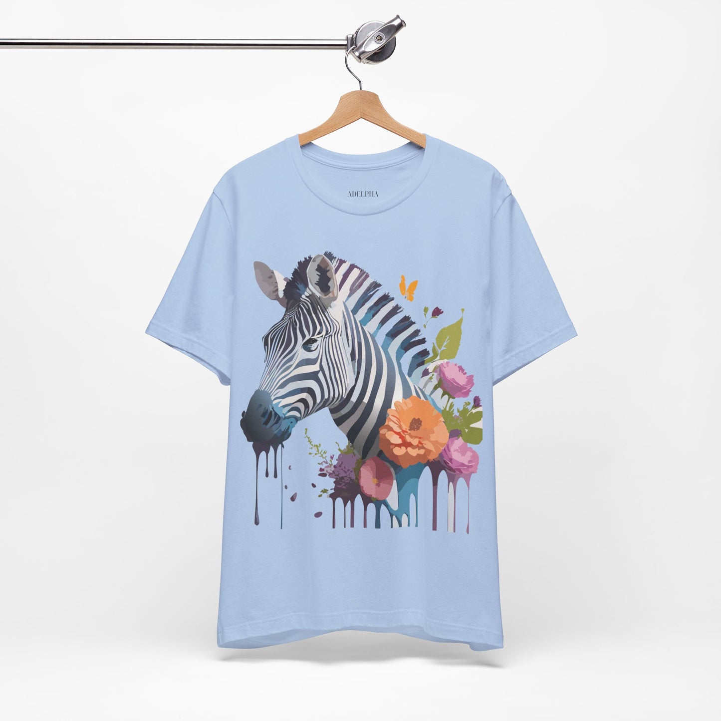 Natural Cotton Tee Shirt with Zebra