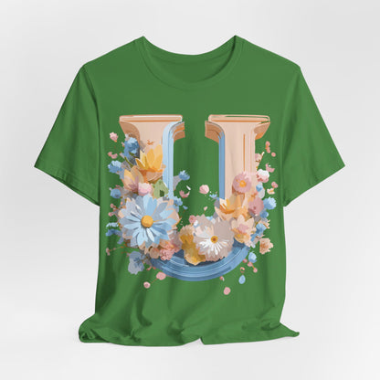 Natural Cotton Tee Shirt - Letters Collection - U Printify