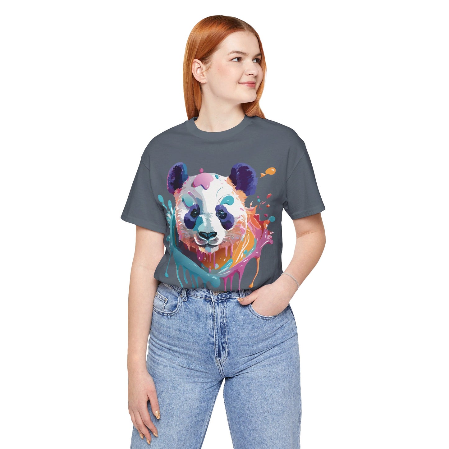 Natural Cotton Tee Shirt with Panda