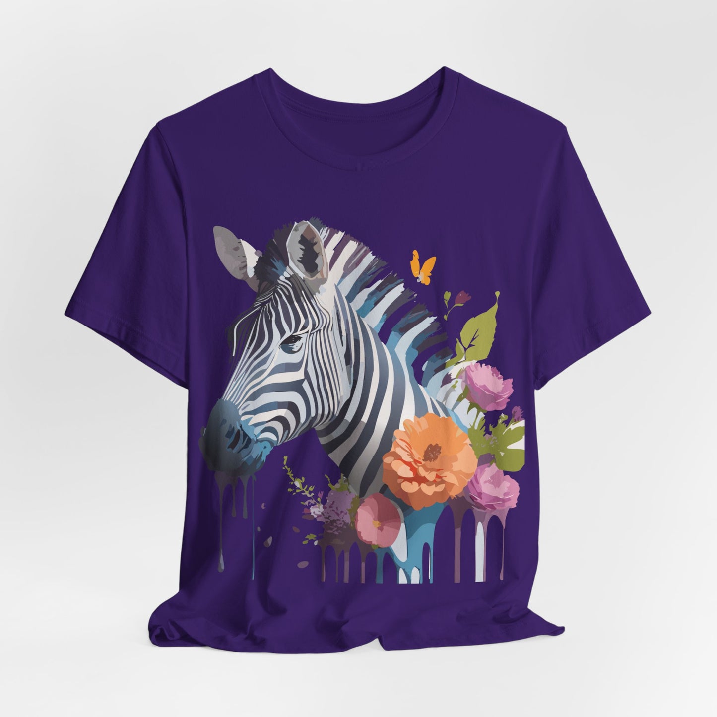 Natural Cotton Tee Shirt with Zebra