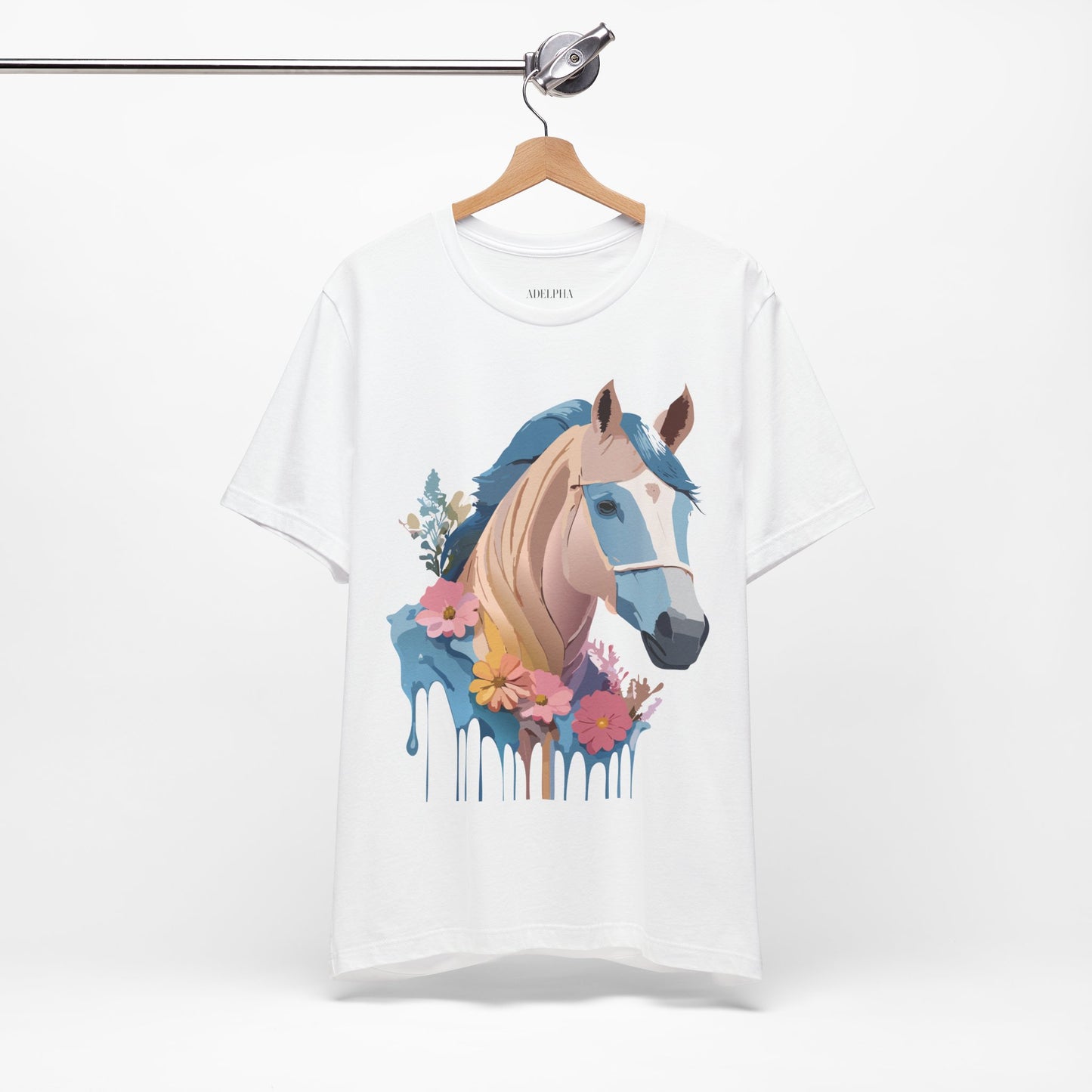 Natural Cotton Tee Shirt with Horse