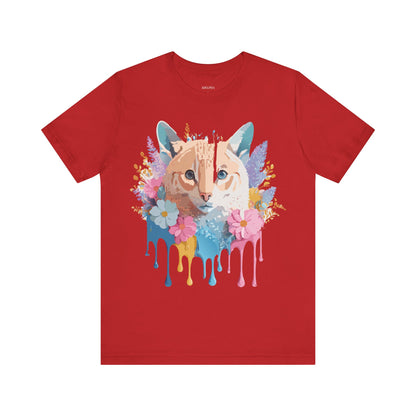 Natural Cotton Tee Shirt with Cat Printify