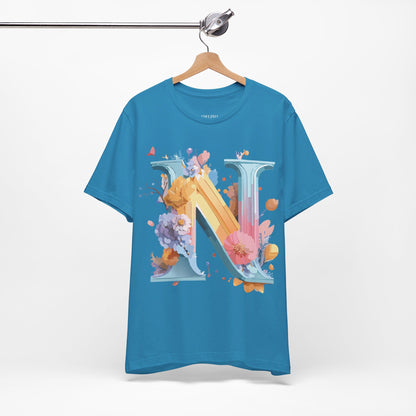 Natural Cotton Tee Shirt - Letters Collection - N Printify