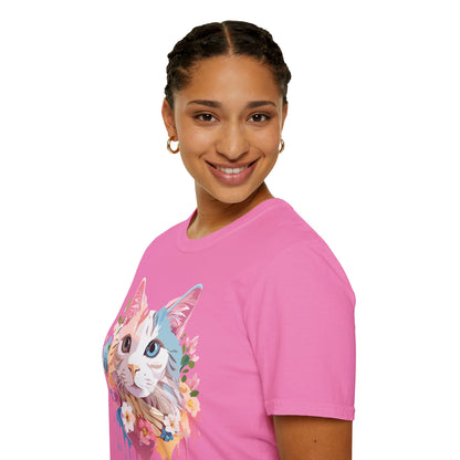 Cat Shirt Unisex Softstyle Tee 100 Percent Ring Spun Cotton Kitten Tee